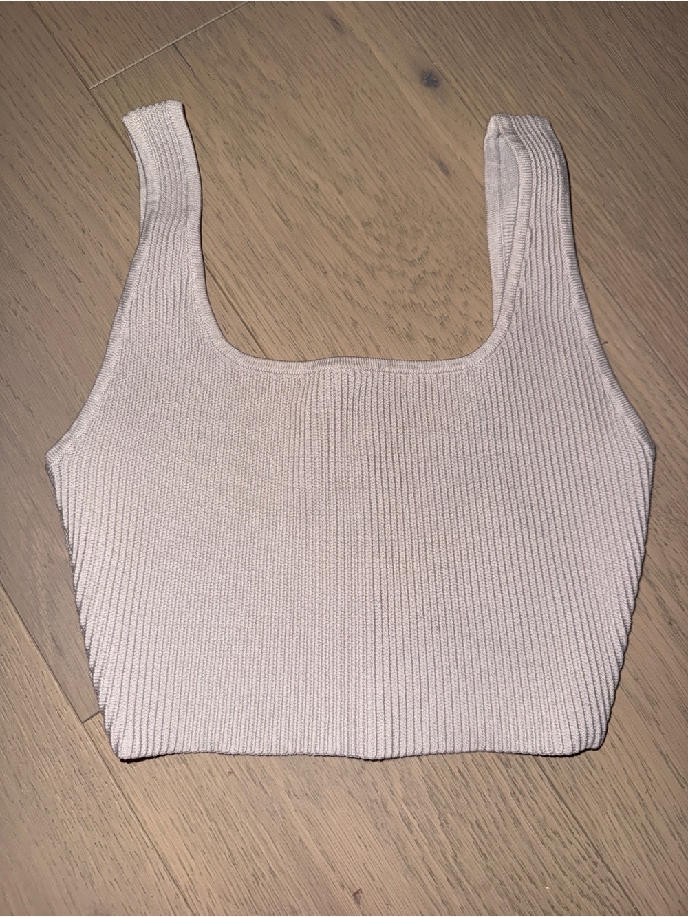Aritzia Ribbed Square-Neck Tank Top - Cream